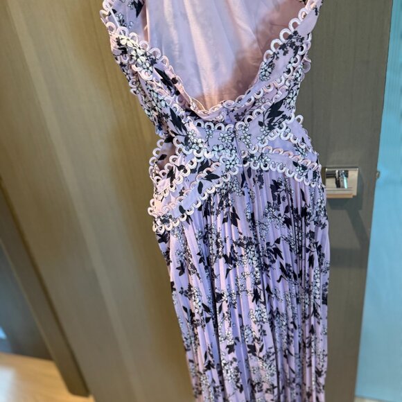 Lilac Purple Floral Dress, Cut-outs and Backless. - Picture 5 of 5